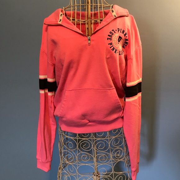 PINK Victoria's Secret Tops - PINK Victoria’s Secret Quarter Zip Sweatshirt
